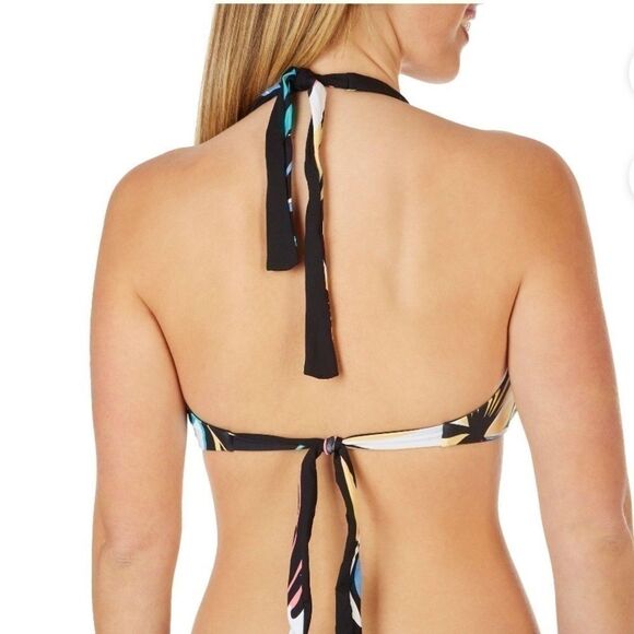 Coco Reef Print Wrapped Swim DD Bra Top 32/34 DD Black Multi Verso Convertible - Picture 7 of 11